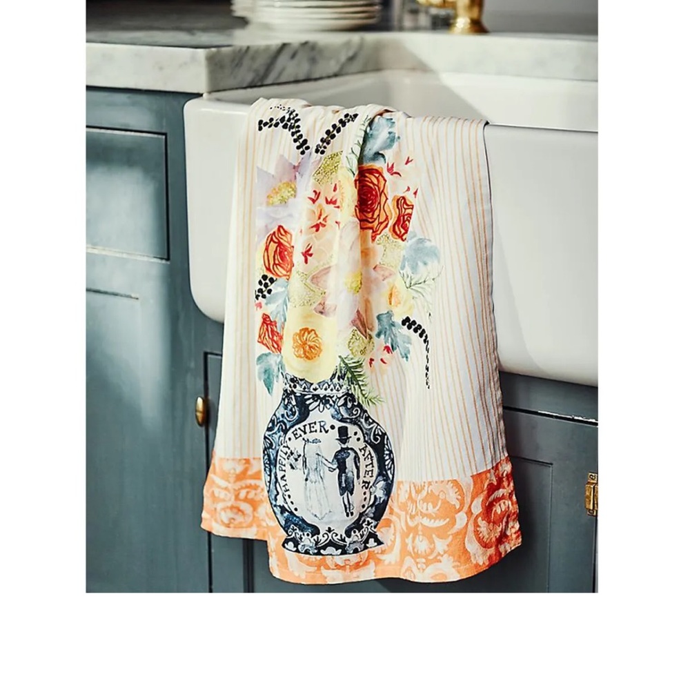 Anthropologie “happily ever after” tea towel